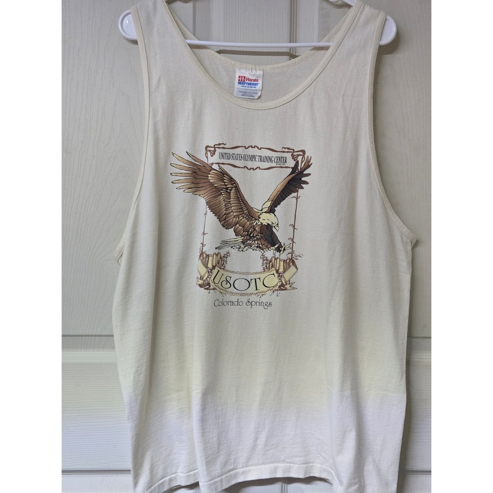 Vintage Hanes USOTC Colorado Springs Olympic Training Center Tank Top XL Cream